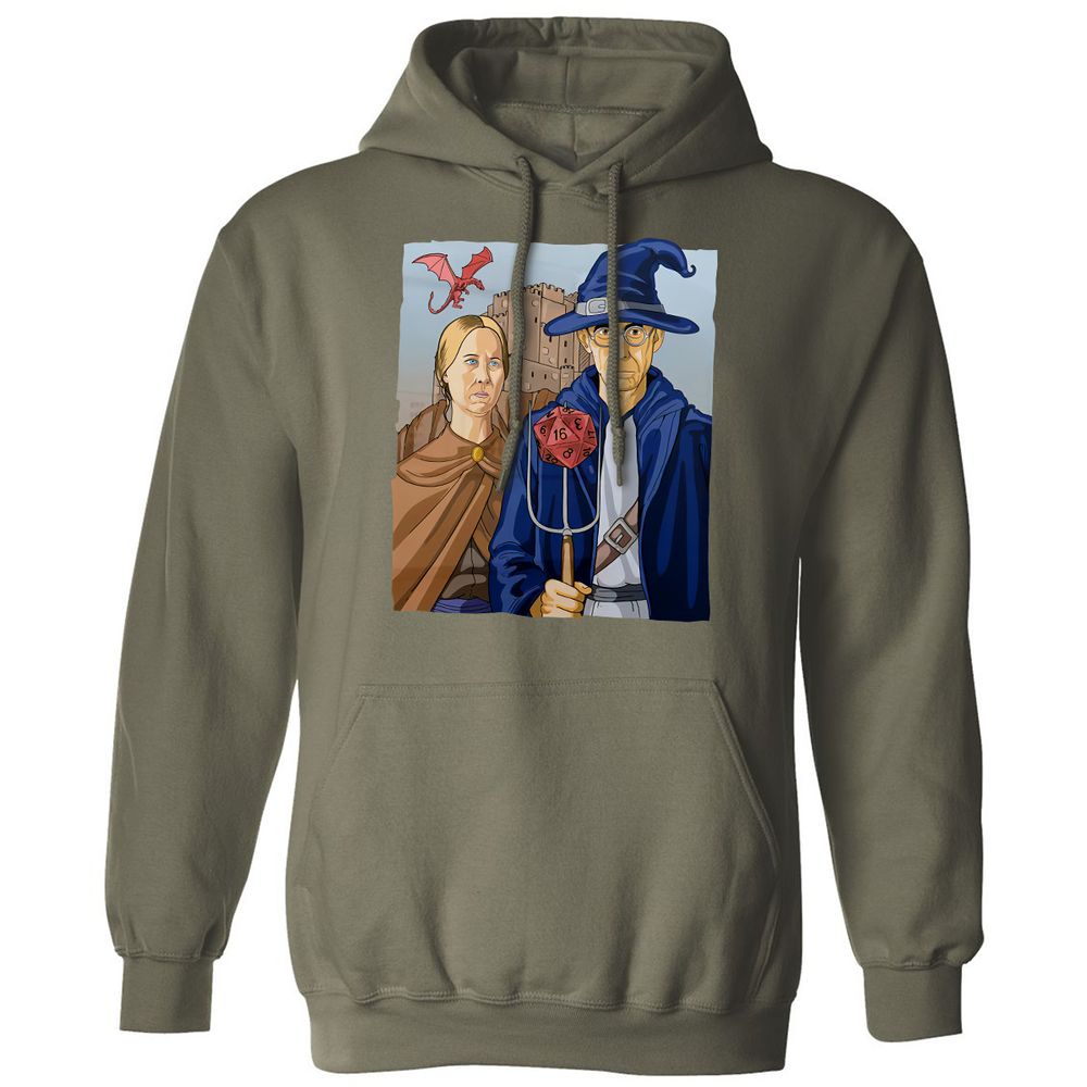 DnD Gothic Classic Unisex Hoodie - Military Green - 4