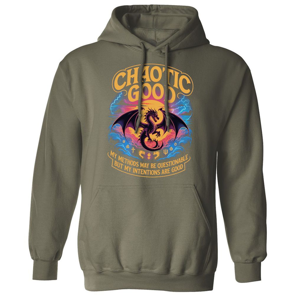 Chaotic Good Classic Unisex Hoodie - Military Green - 4