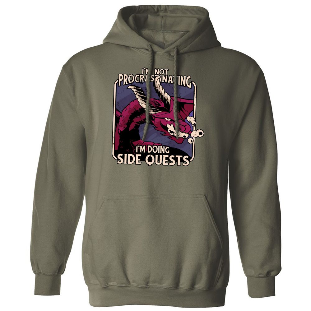 Doing Side Quests Classic Unisex Hoodie - Military Green - 4