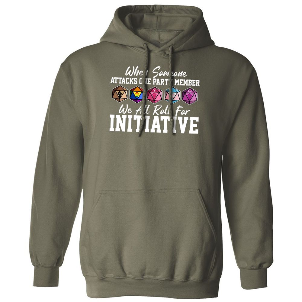 LGBT Roll For Initiative Classic Unisex Hoodie - Military Green - 4