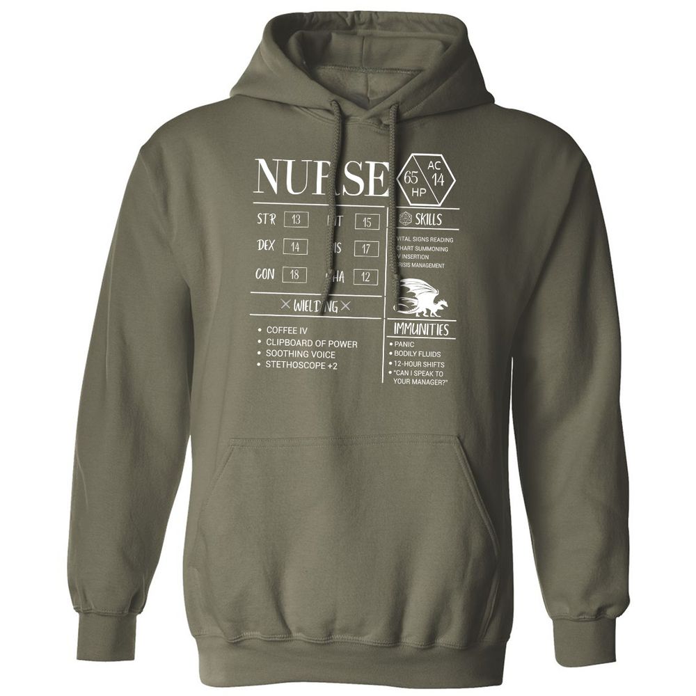 Nurse New Classic Unisex Hoodie - Military Green - 4