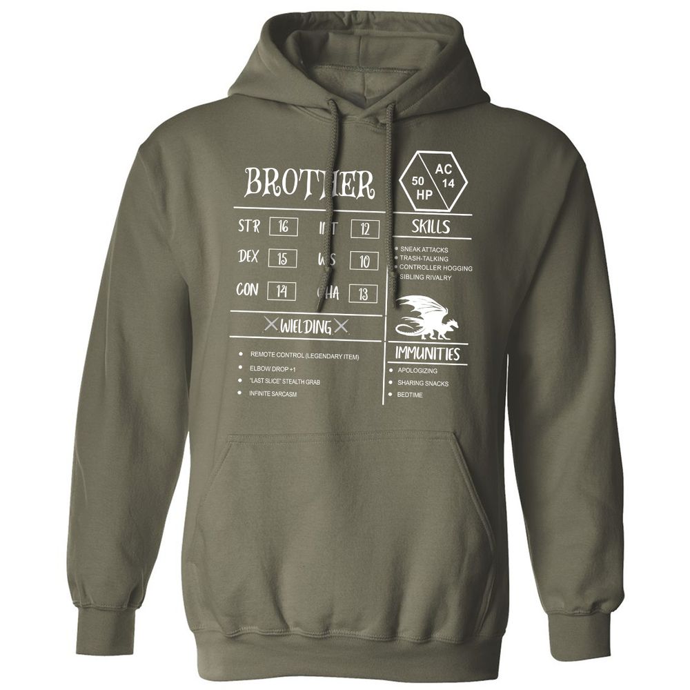 Brother Stats Classic Unisex Hoodie - Military Green - 4