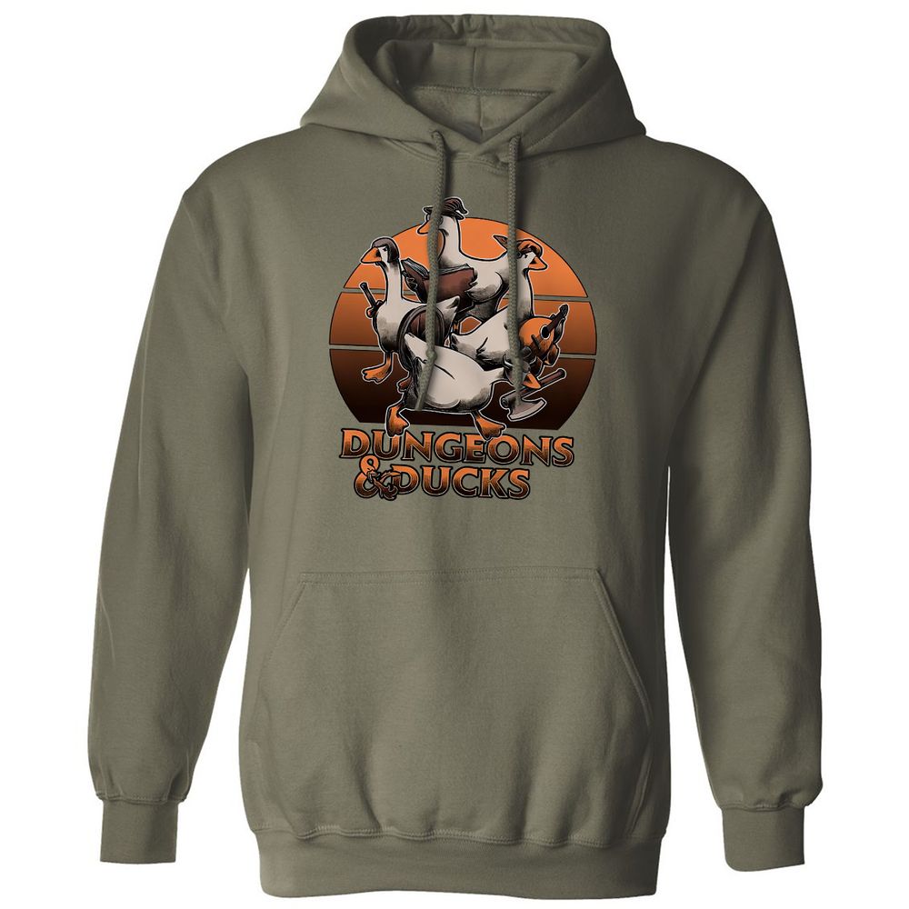 Dungeons And Ducks Classic Unisex Hoodie - Military Green - 4