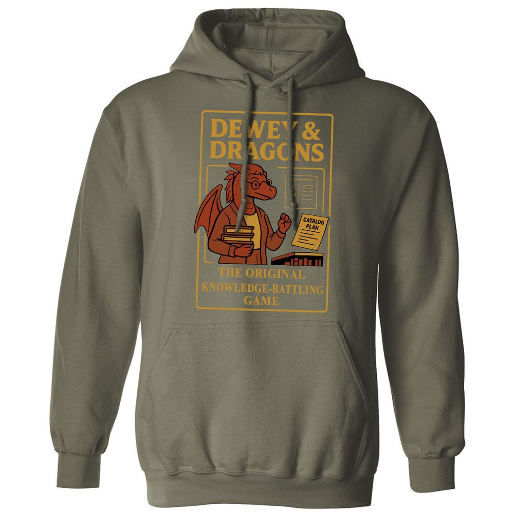 Dewey & Dragons Classic Unisex Hoodie - Military Green - 4