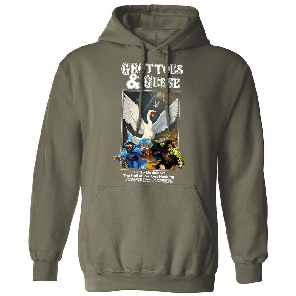 Grottoes & Geese Classic Unisex Hoodie - Military Green - 4
