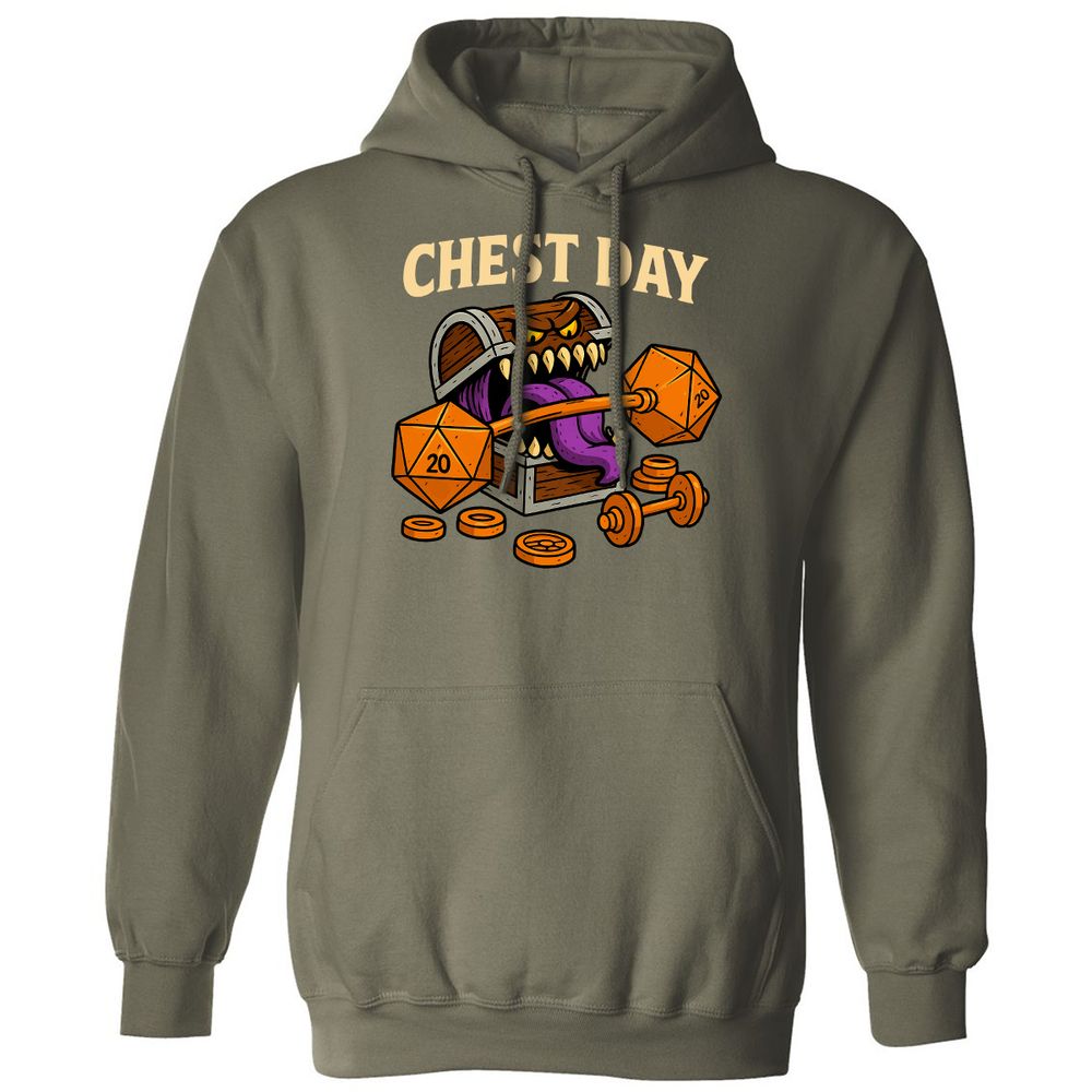 Chest Day Classic Unisex Hoodie - Military Green - 4