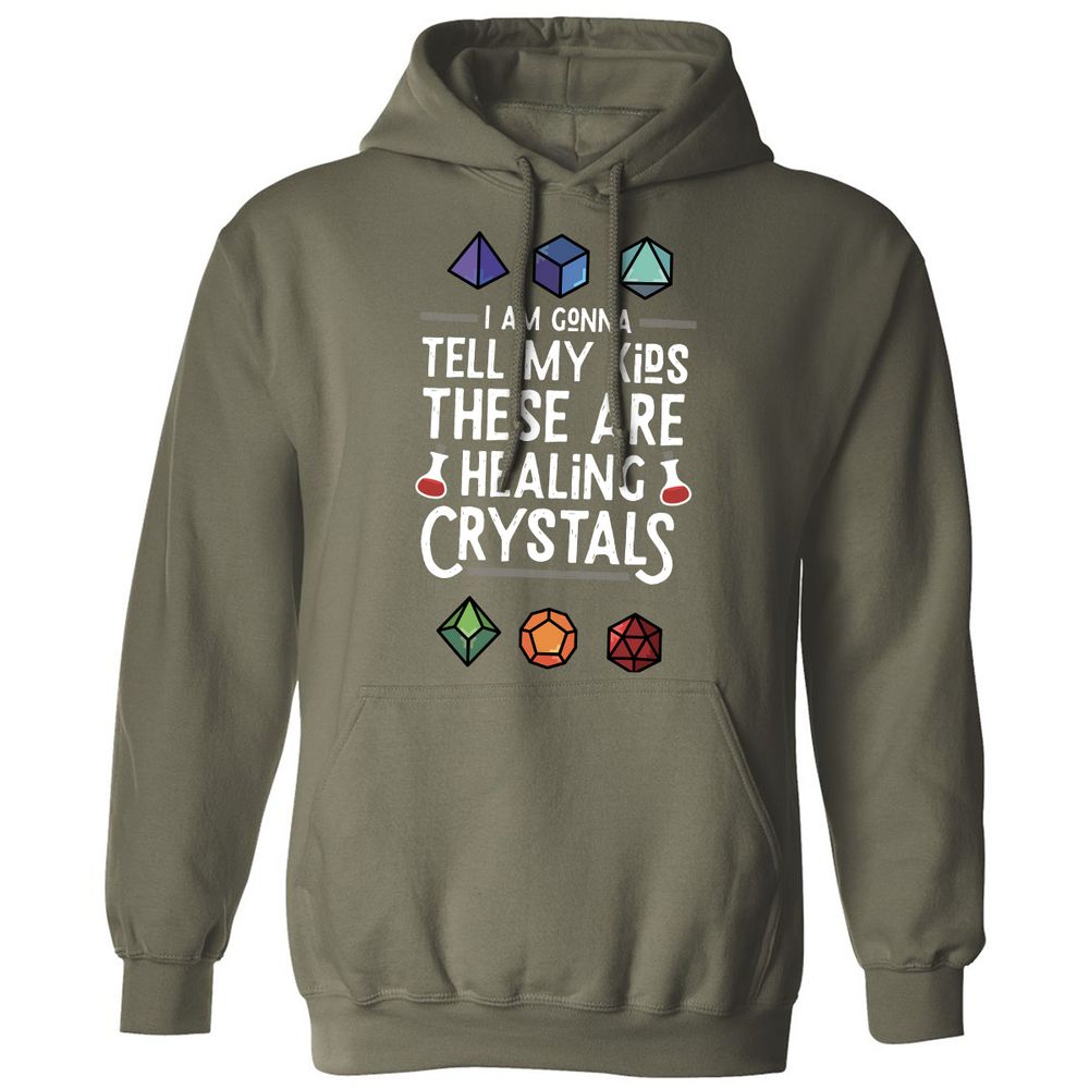 Healing Crystals Classic Unisex Hoodie - Military Green - 4