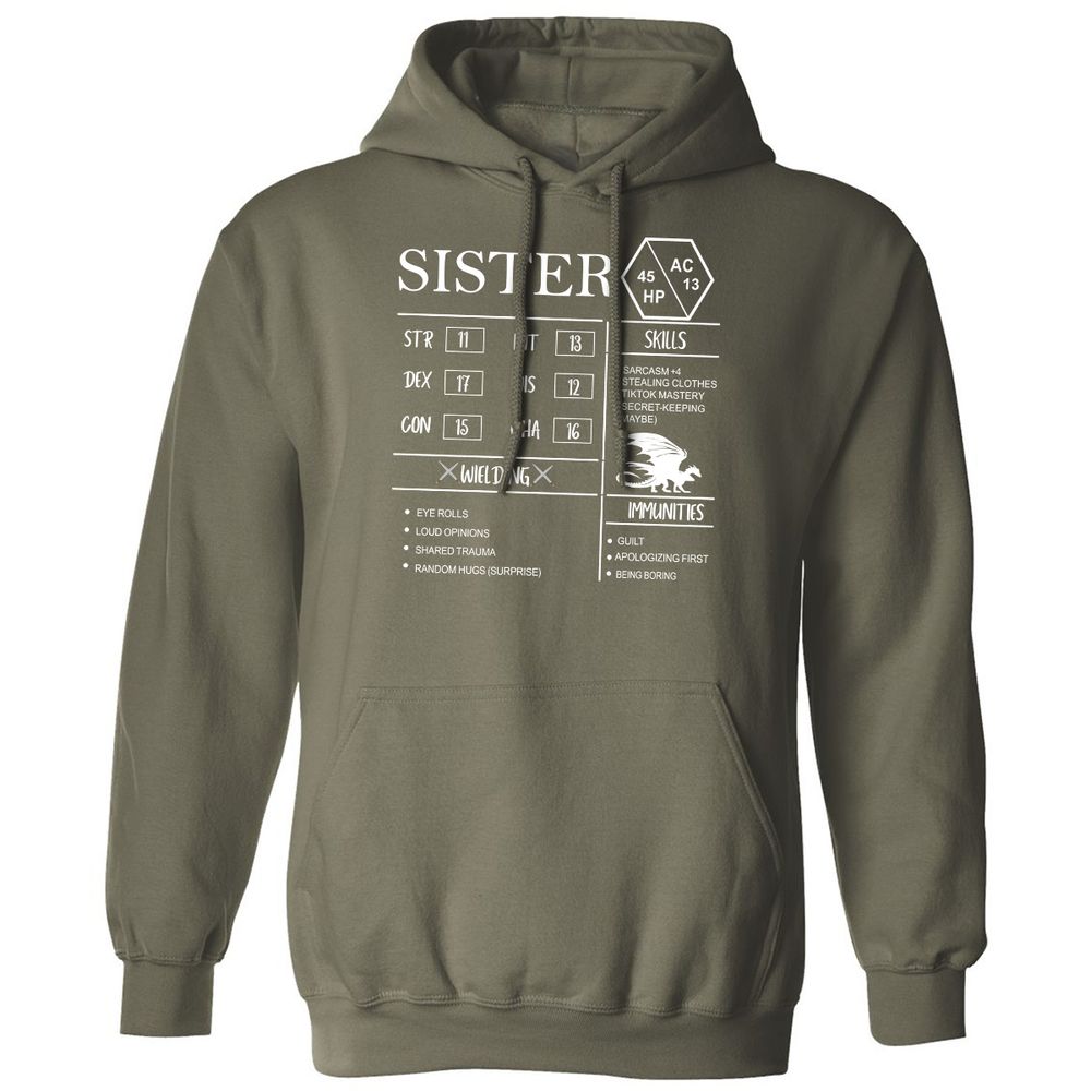 Sister Stats Classic Unisex Hoodie - Military Green - 4