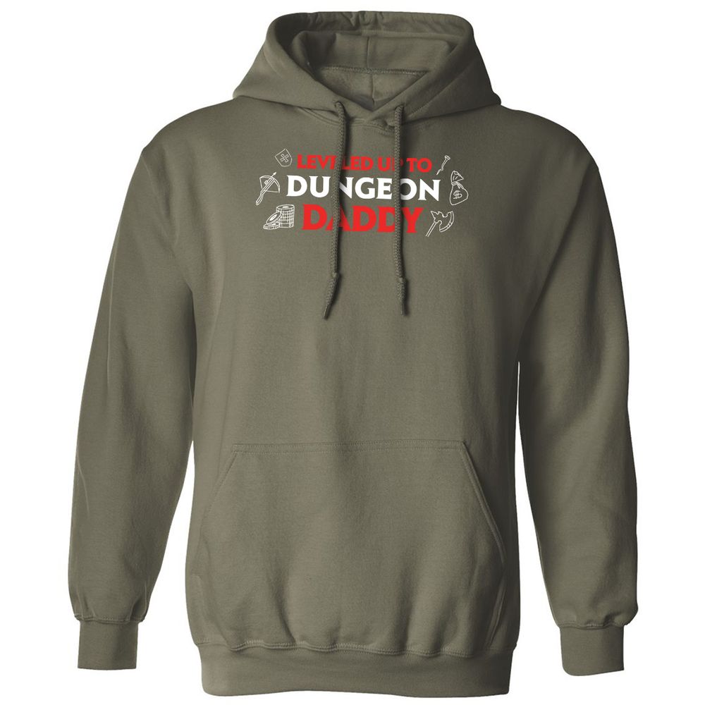 Leveled Up To Dungeon Daddy Classic Unisex Hoodie - Military Green - 4