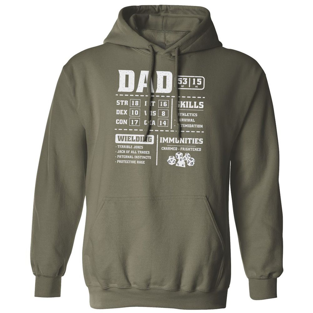 Dad Stat Block 2 Classic Unisex Hoodie - Military Green - 4