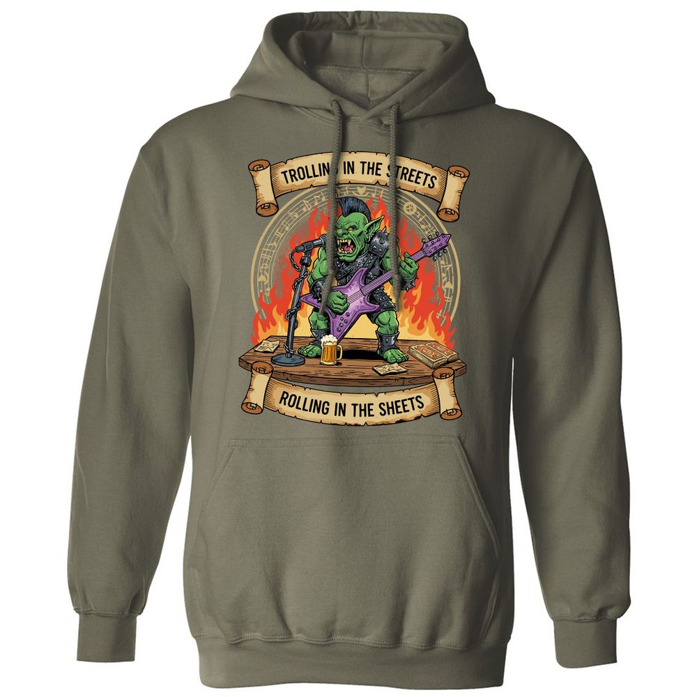 Trolling in the Streets Classic Unisex Hoodie - Military Green - 4