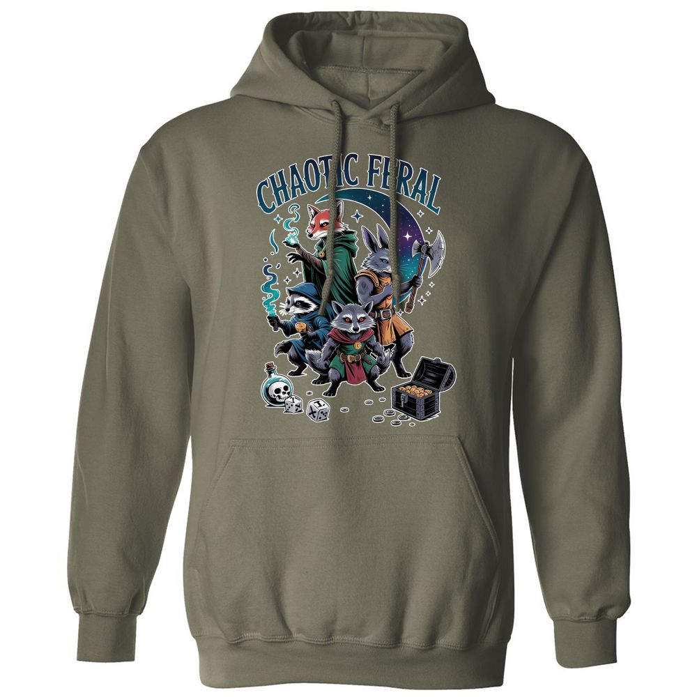 Chaotic Feral Classic Unisex Hoodie - Military Green - 4