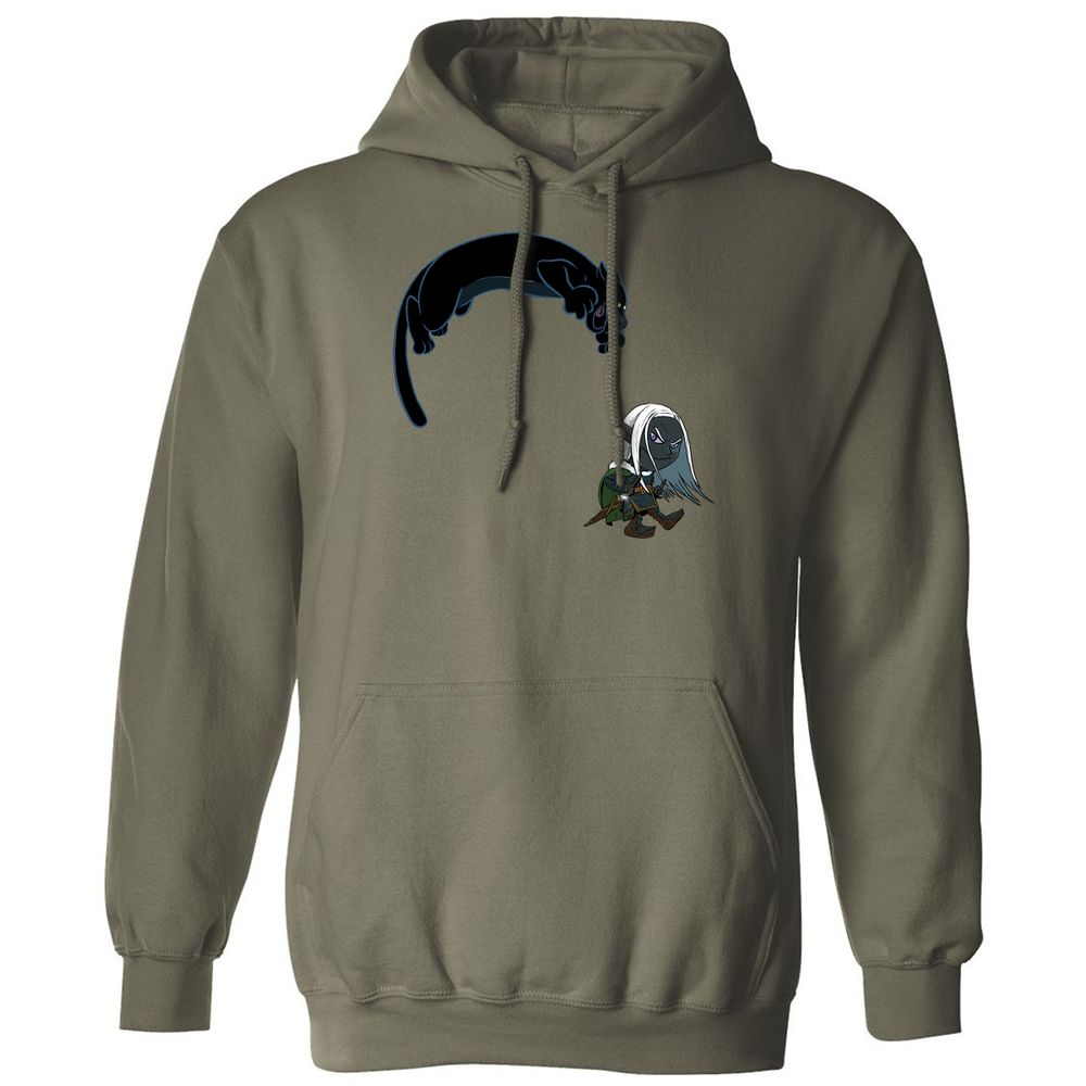 Drizzt And Guenhwyvar Classic Unisex Hoodie - Military Green - 4