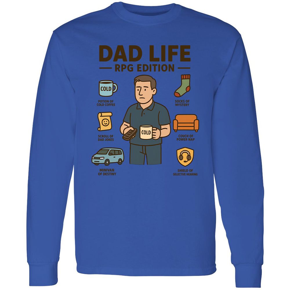 Dad Life RPG Edition Long Sleeve T-Shirt - Royal - 4