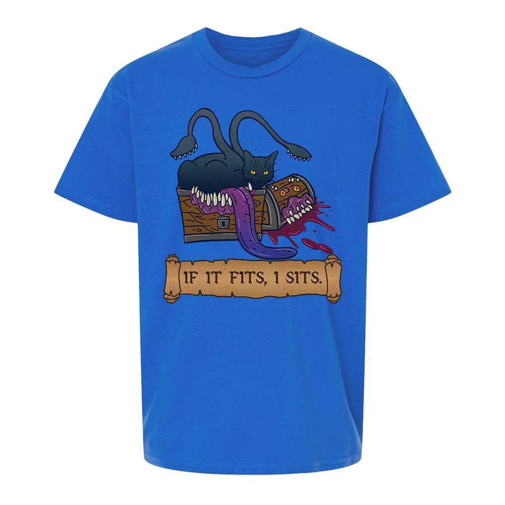 If It Fits I Sits Kids T-Shirt - Royal - 4