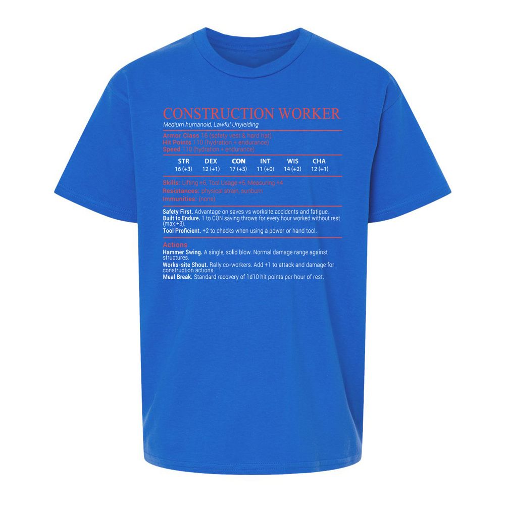 Construction Worker Stats Block - Royal - 4