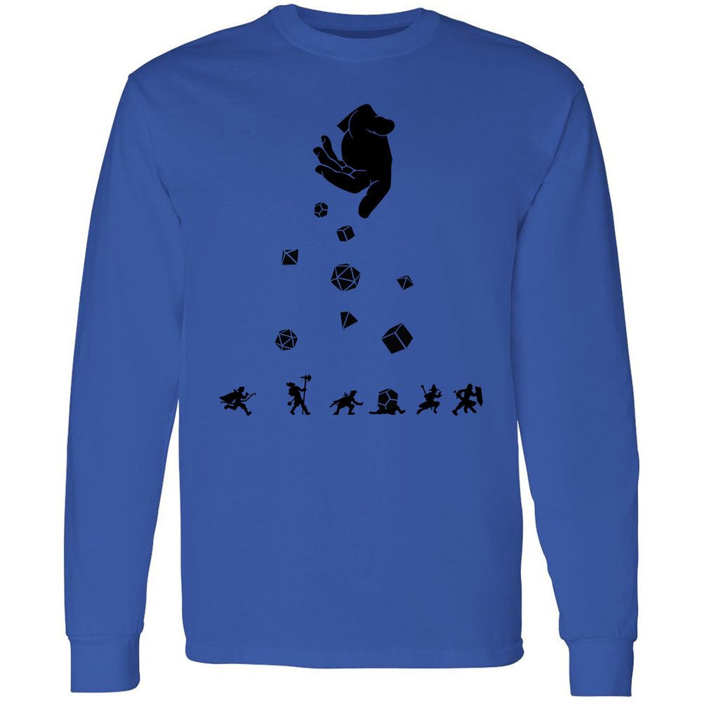 Rocks Fall, Everyone Dice Long Sleeve T-Shirt - Royal - 4