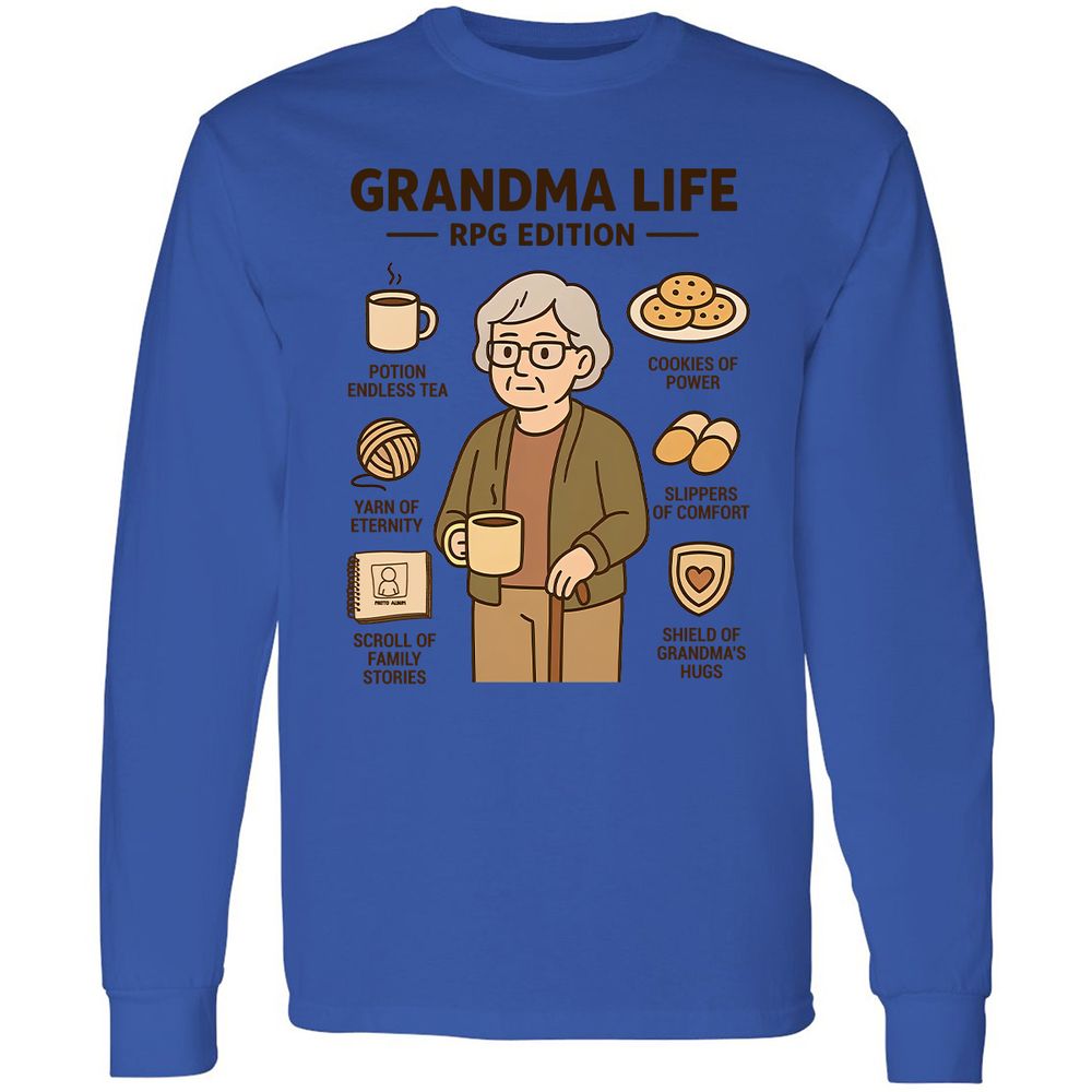 Grandma Life RPG Edition Long Sleeve T-Shirt - Royal - 4