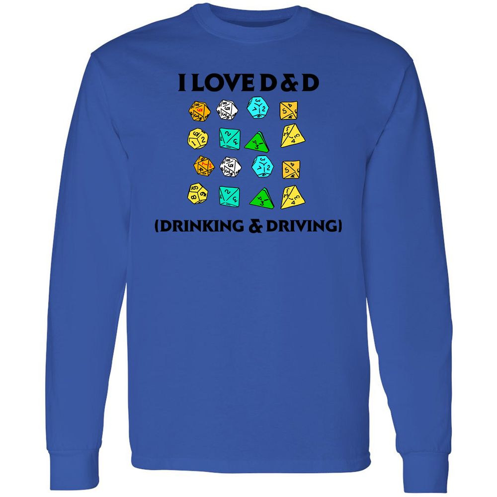 Drinking & Driving Long Sleeve T-Shirt - Royal - 4