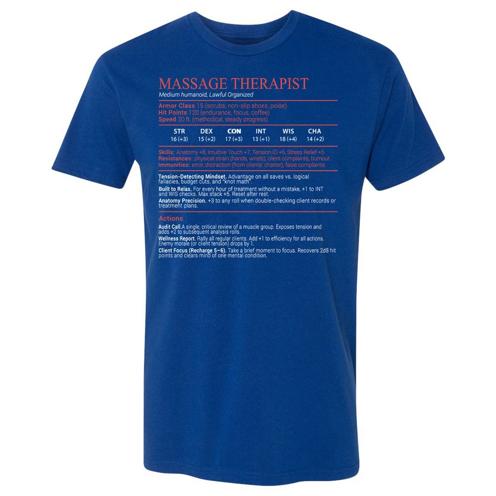 Massage Therapist Stats Block - Royal - 4