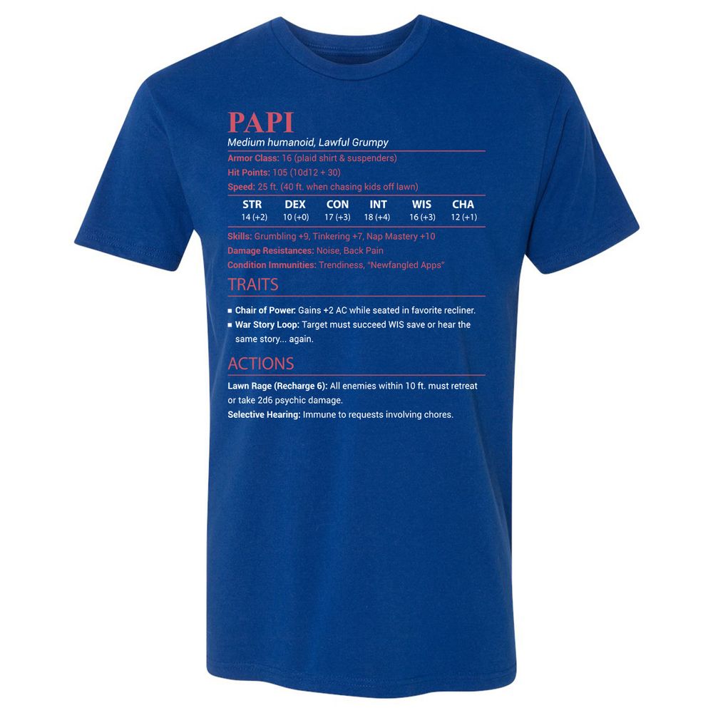 Papi Stats Premium Unisex T-Shirt - Royal - 4