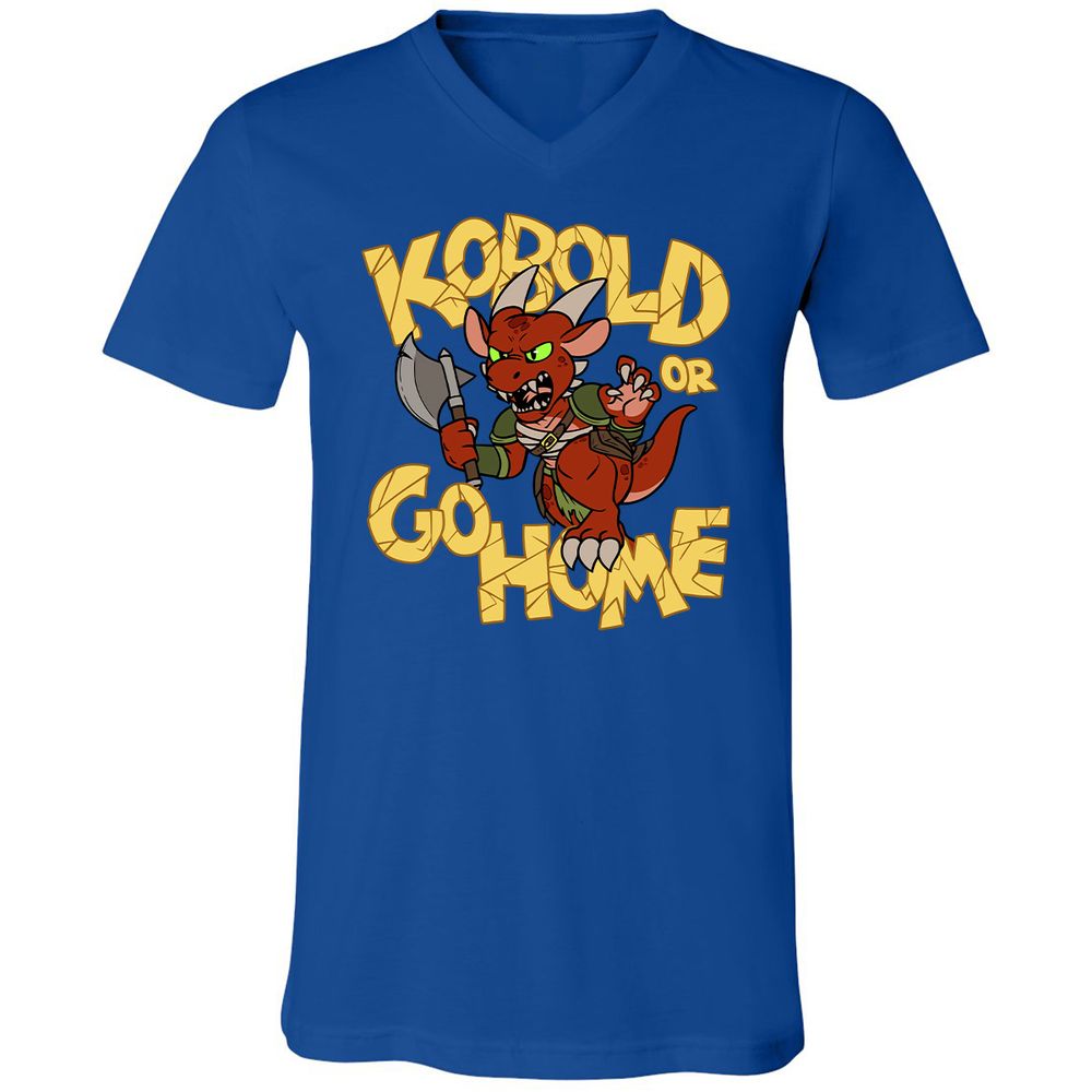 Kobold Or Go Home Unisex V-Neck T-Shirt - True Royal - 4