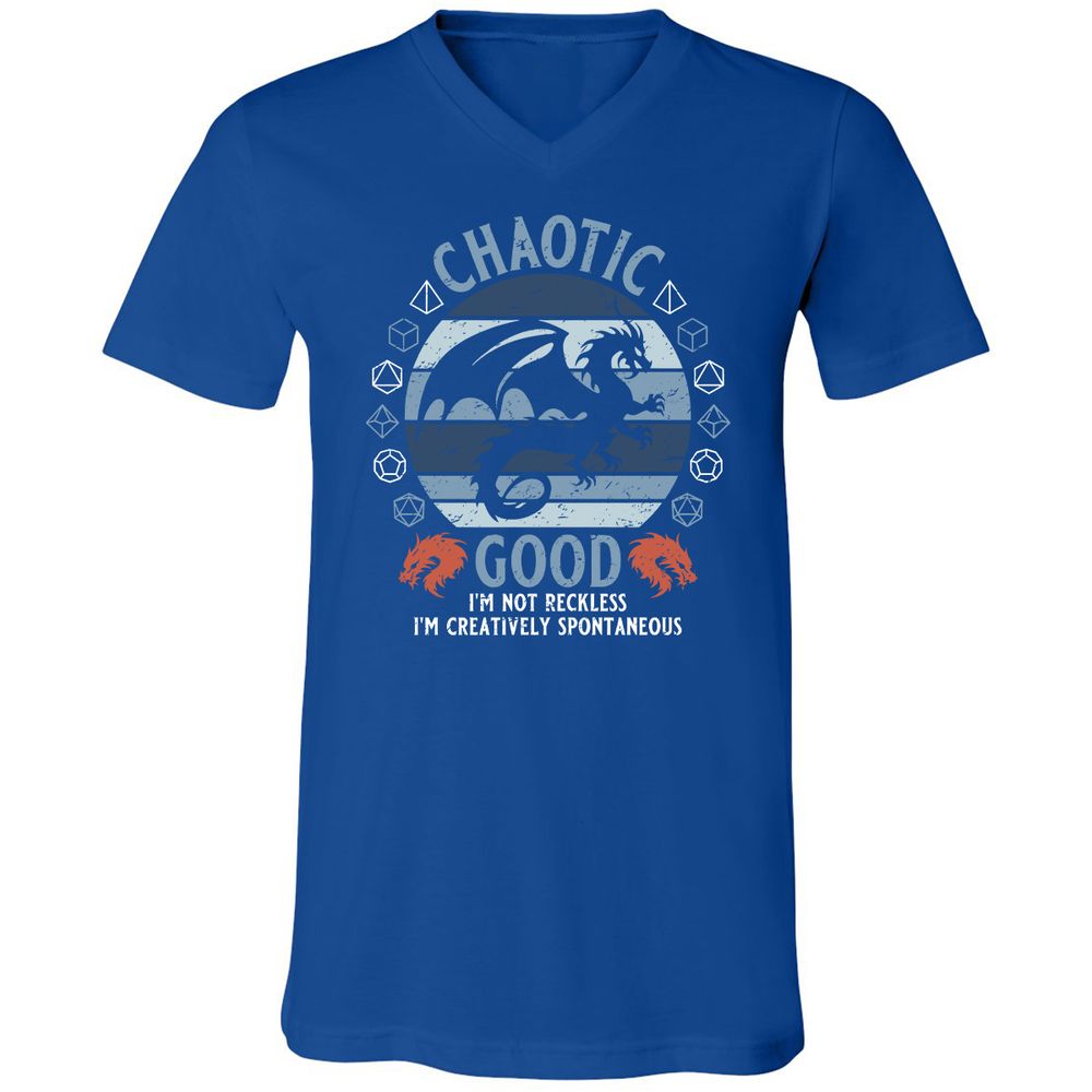 Chaotic Good 2 Unisex V-Neck T-Shirt - True Royal - 4