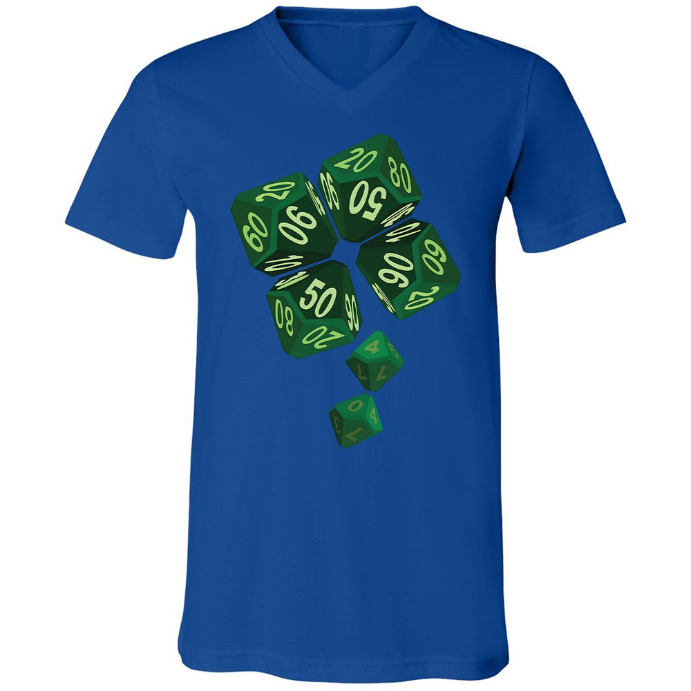 Dice Clover Unisex V-Neck T-Shirt - True Royal - 4
