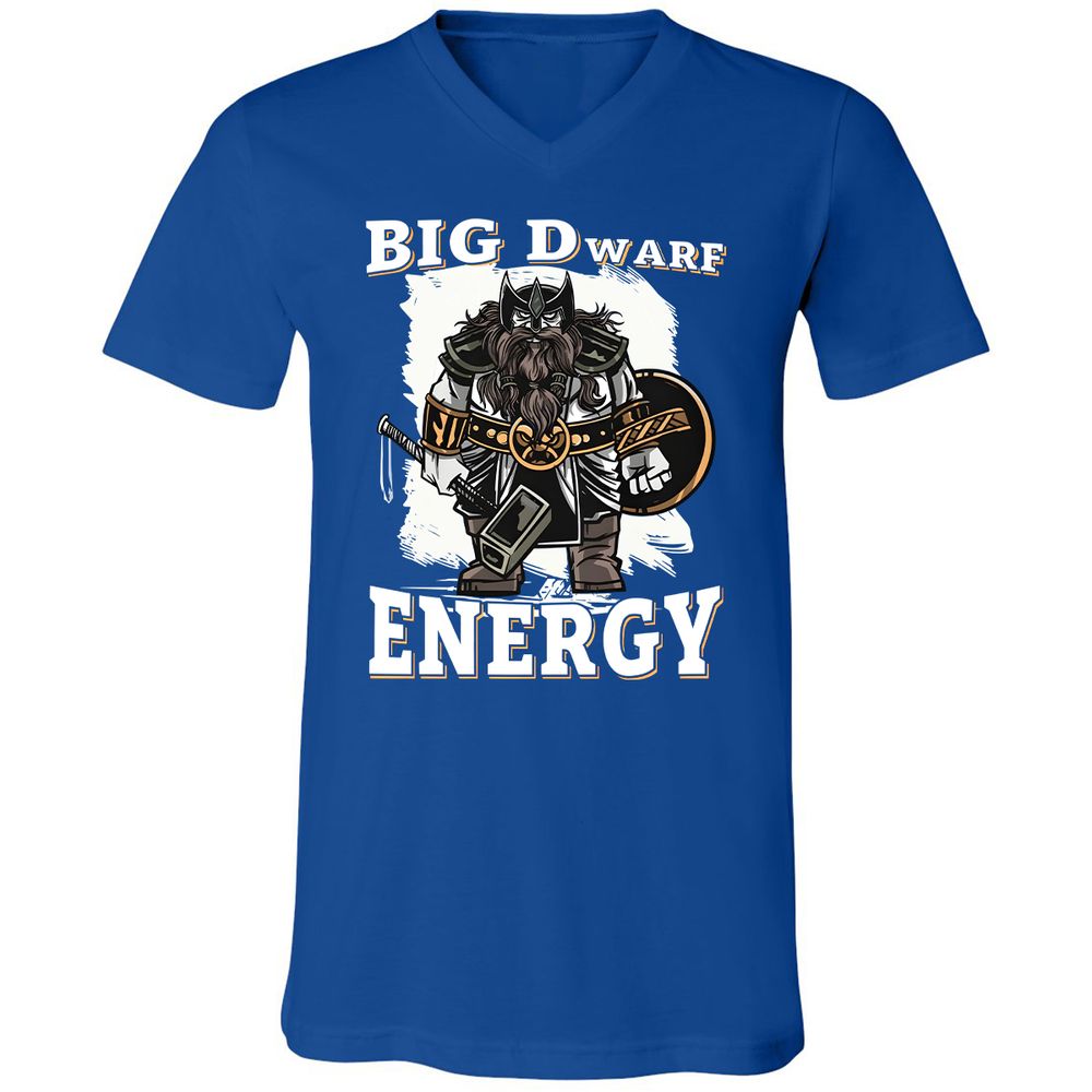 Big Dwarf Energy Unisex V-Neck T-Shirt - True Royal - 4