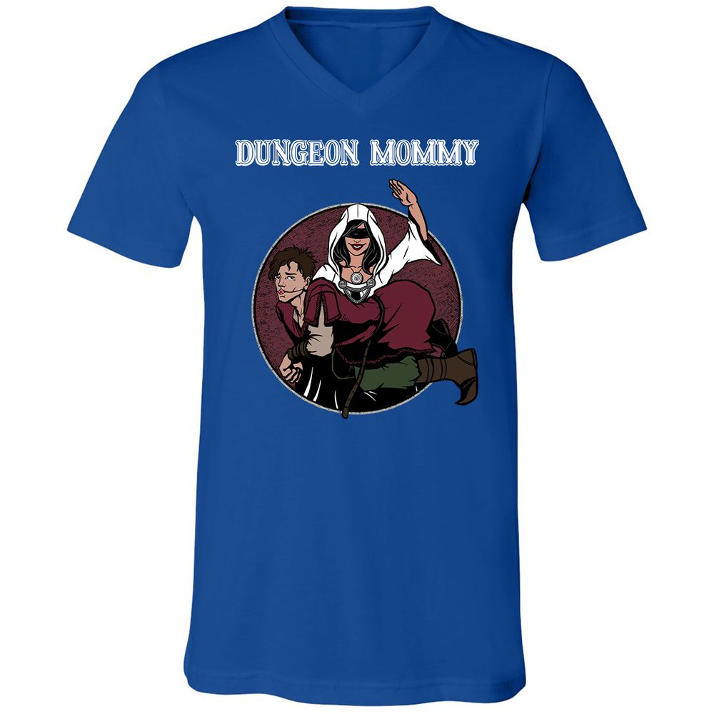 Dominant Dungeon Mommy Unisex V-Neck T-Shirt - True Royal - 4