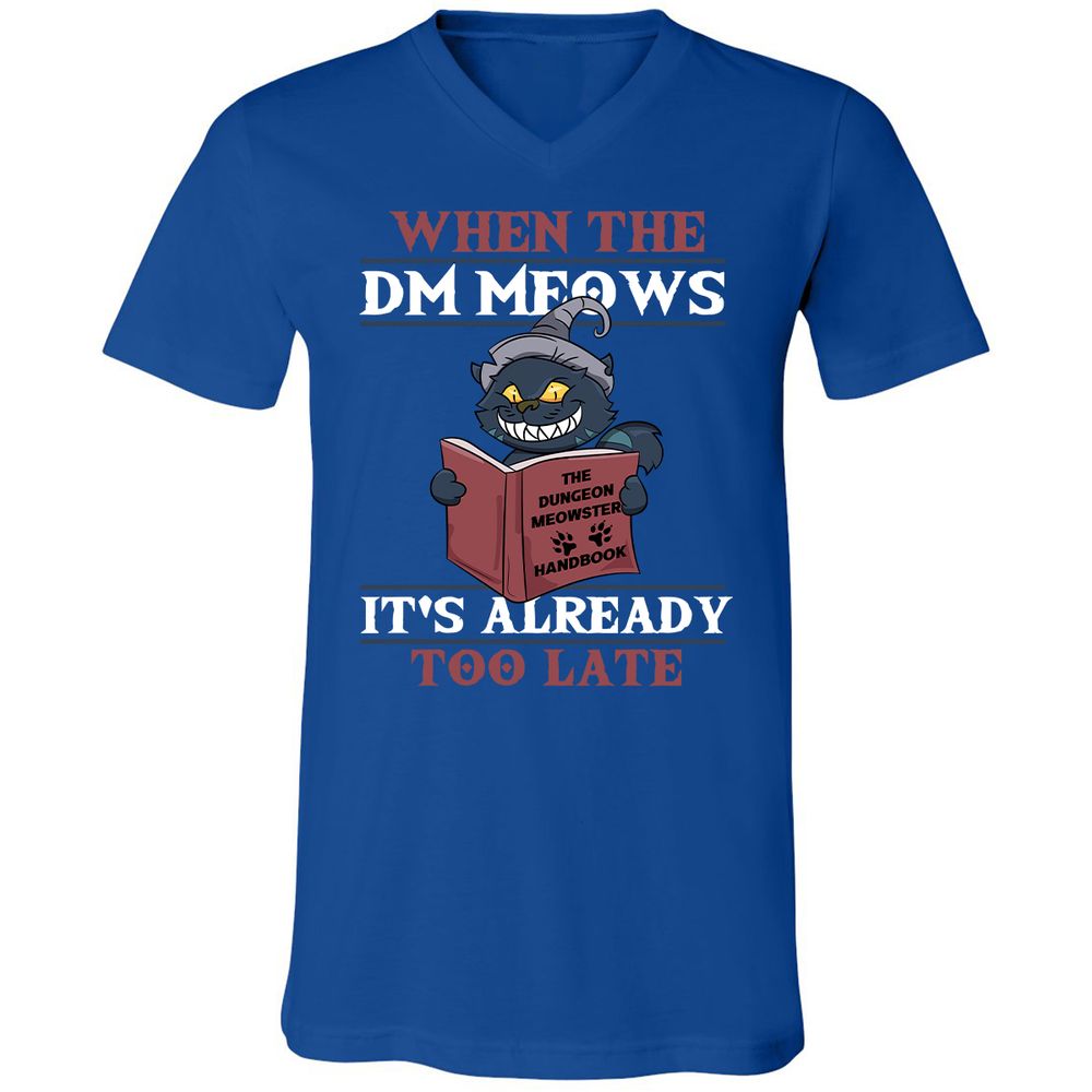 When The DM Meow Unisex V-Neck T-Shirt - True Royal - 4