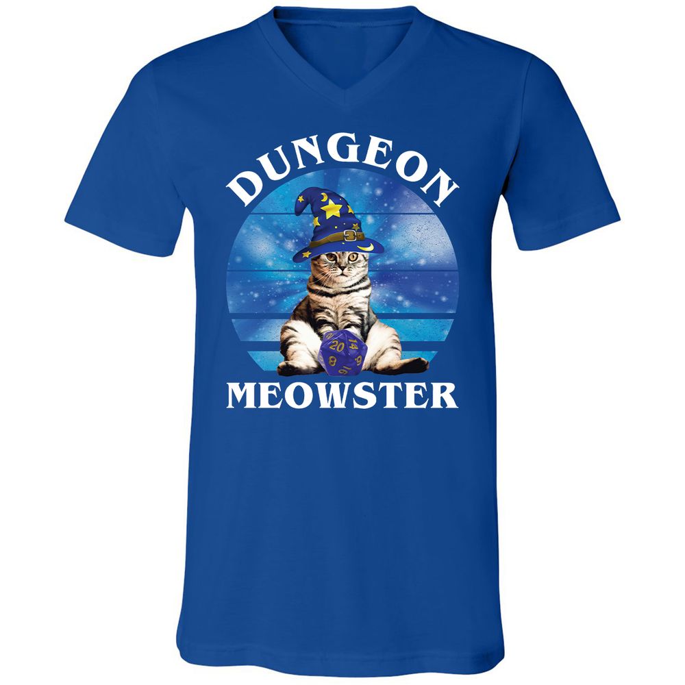 Dungeon Meowster Vintage Unisex V-Neck T-Shirt - True Royal - 4