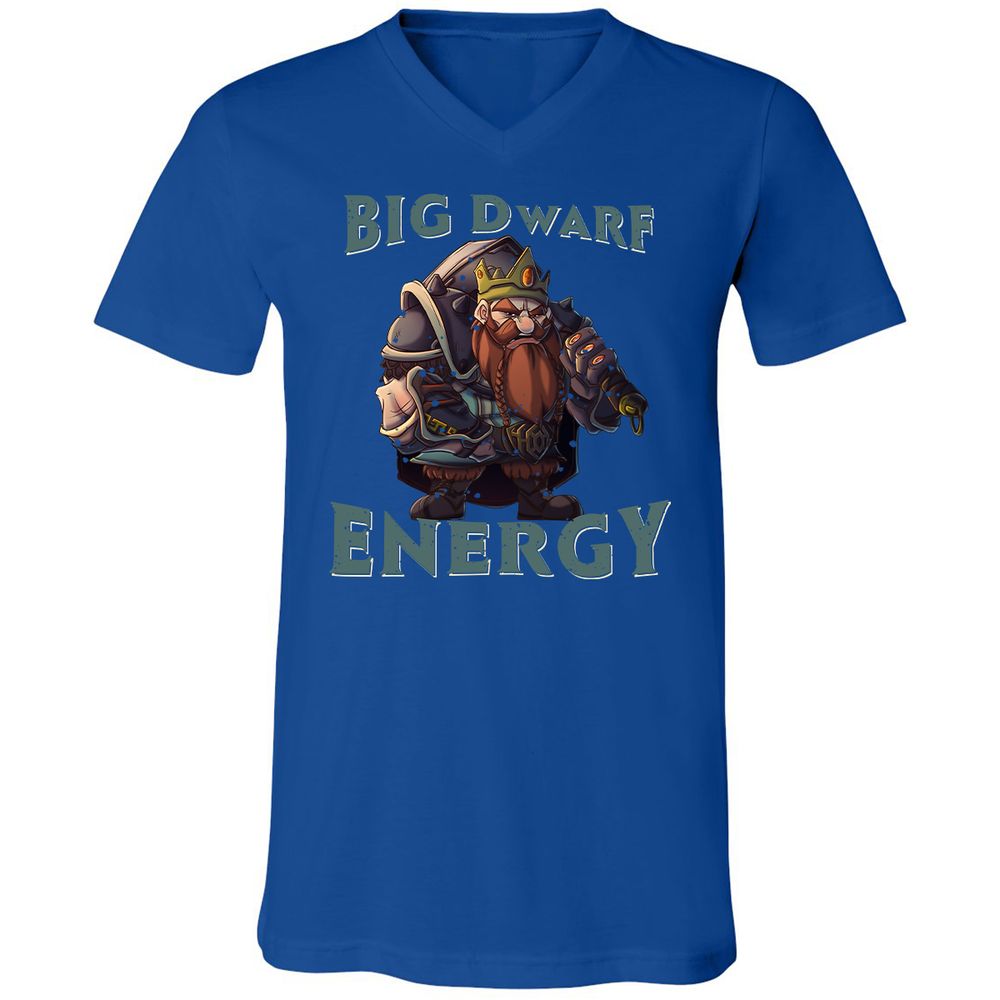 Big Dwarf Energy Unisex V-Neck T-Shirt - True Royal - 4