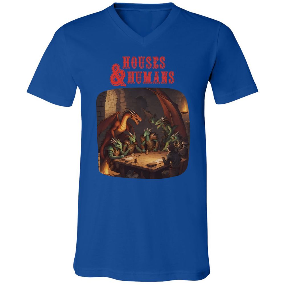 Houses And Humans Unisex V-Neck T-Shirt - True Royal - 4