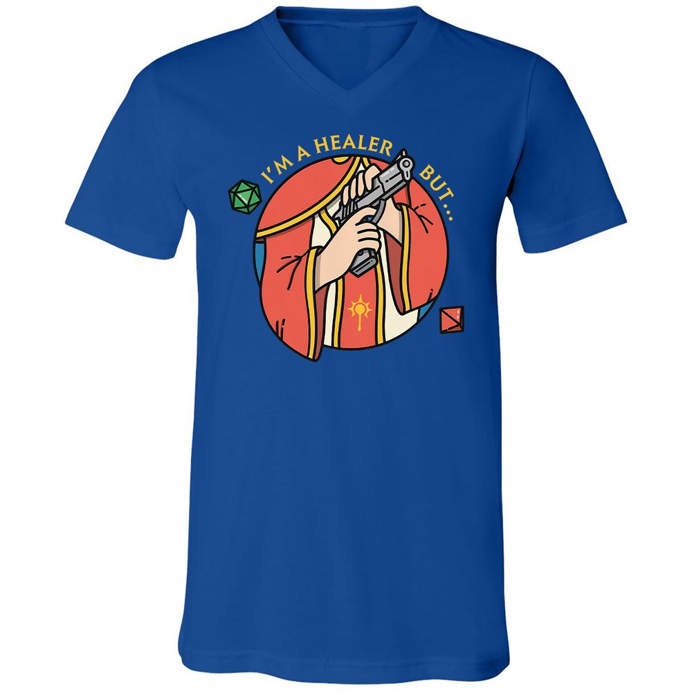 I'm A Healer But Unisex V-Neck T-Shirt - True Royal - 4