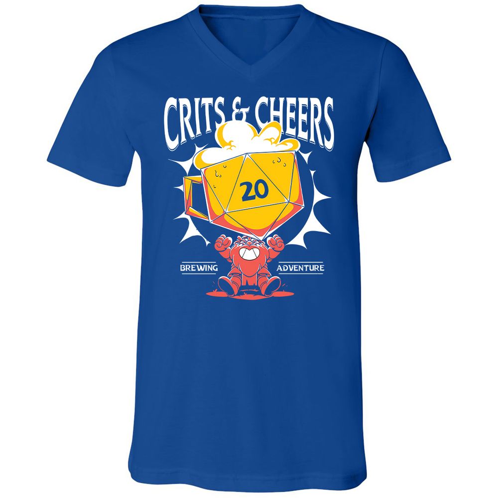 Crits & Cheers Unisex V-Neck T-Shirt - True Royal - 4