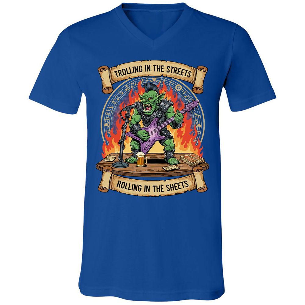 Trolling in the Streets Unisex V-Neck T-Shirt - True Royal - 4