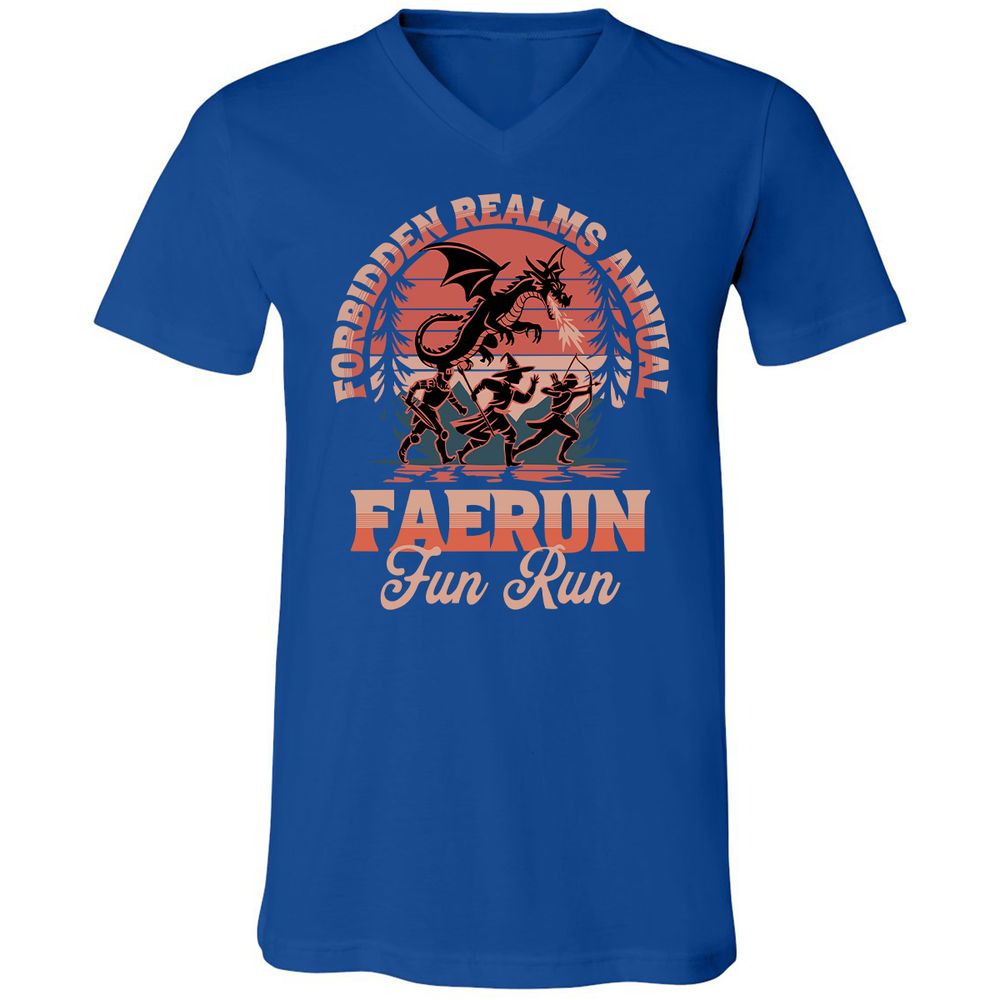 Faerun Fun Run Unisex V-Neck T-Shirt - True Royal - 4