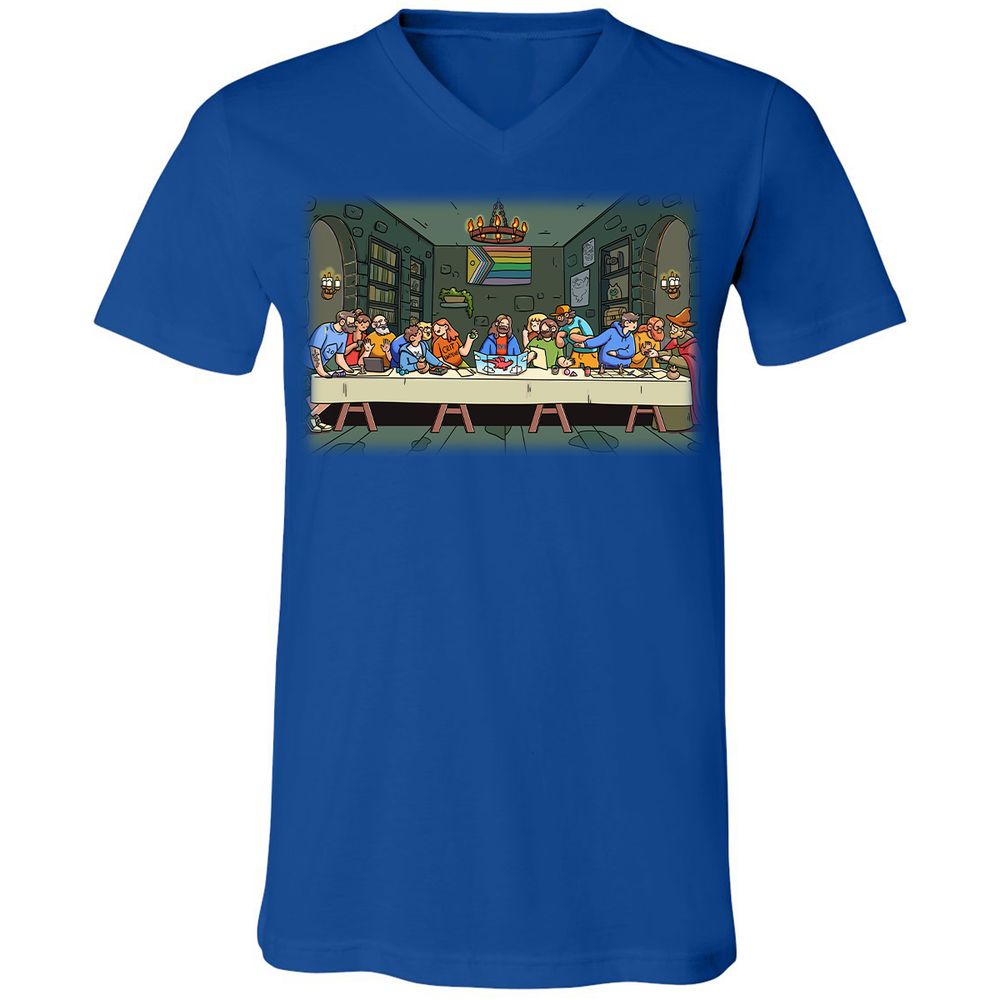 DnD Characters Pride Themed The Last Supper Shirt Unisex V-Neck T-Shirt - True Royal - 4