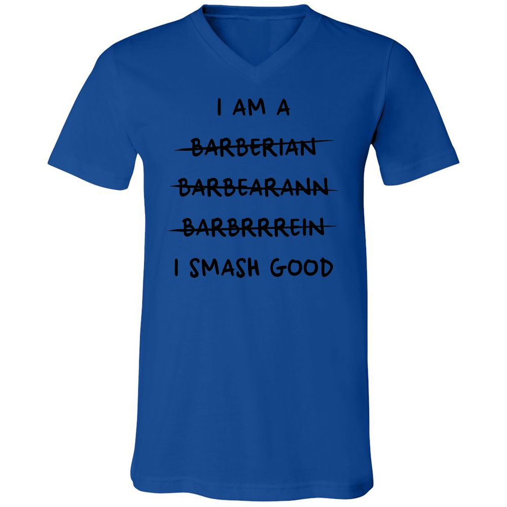 I Am A Barbarian Unisex V-Neck T-Shirt - True Royal - 4