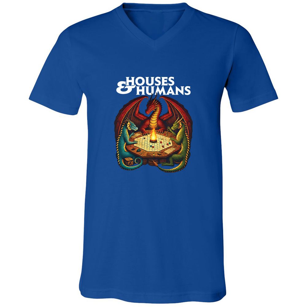 Houses & Humans Unisex V-Neck T-Shirt - True Royal - 4