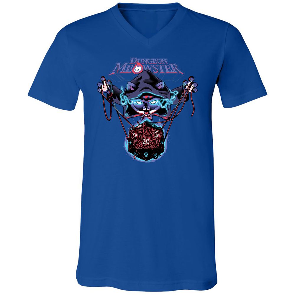 Dungeon Meowster Unisex V-Neck T-Shirt - True Royal - 4