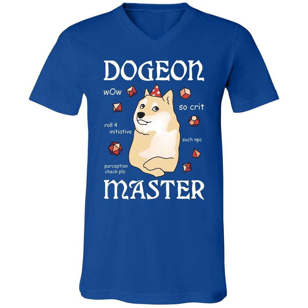 Dogeon Master Unisex V-Neck T-Shirt - True Royal - 4