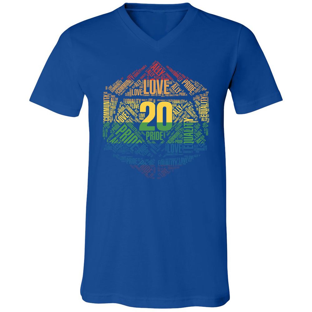 D20 Pride Unisex V-Neck T-Shirt - True Royal - 4