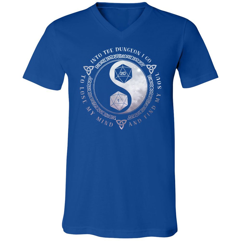 Into The Dungeon I Go Unisex V-Neck T-Shirt - True Royal - 4