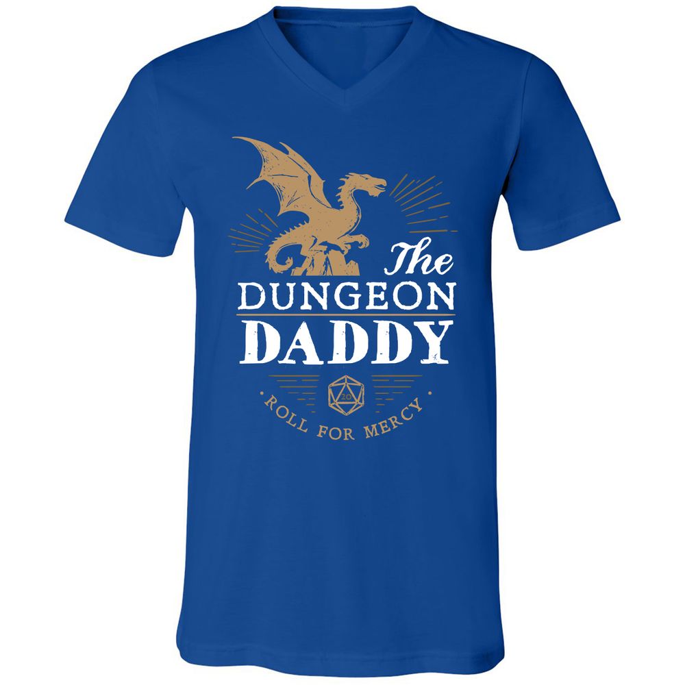 Dungeon Daddy Roll For Mercy Unisex V-Neck T-Shirt - True Royal - 4