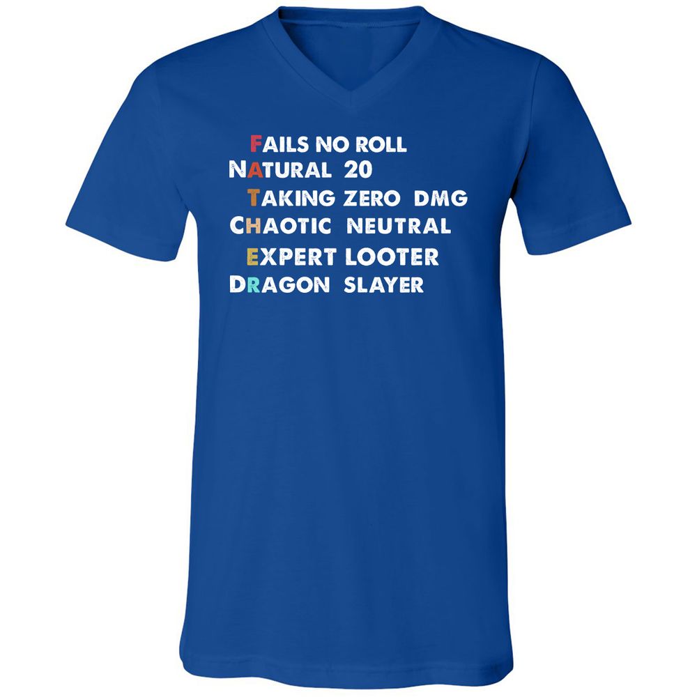 Father D&D Unisex V-Neck T-Shirt - True Royal - 4