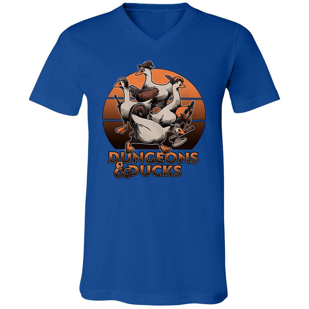 Dungeons And Ducks Unisex V-Neck T-Shirt - True Royal - 4