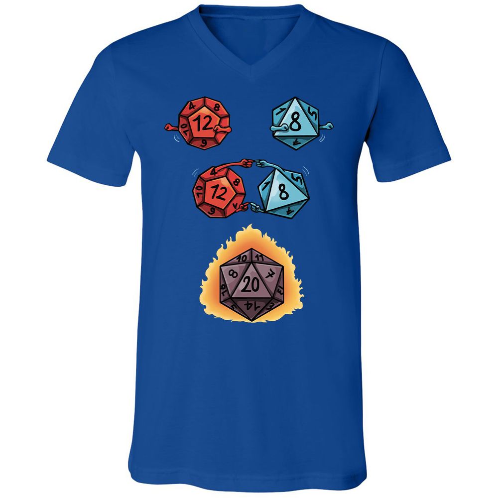 Dice Fusion RPG Unisex V-Neck T-Shirt - True Royal - 4