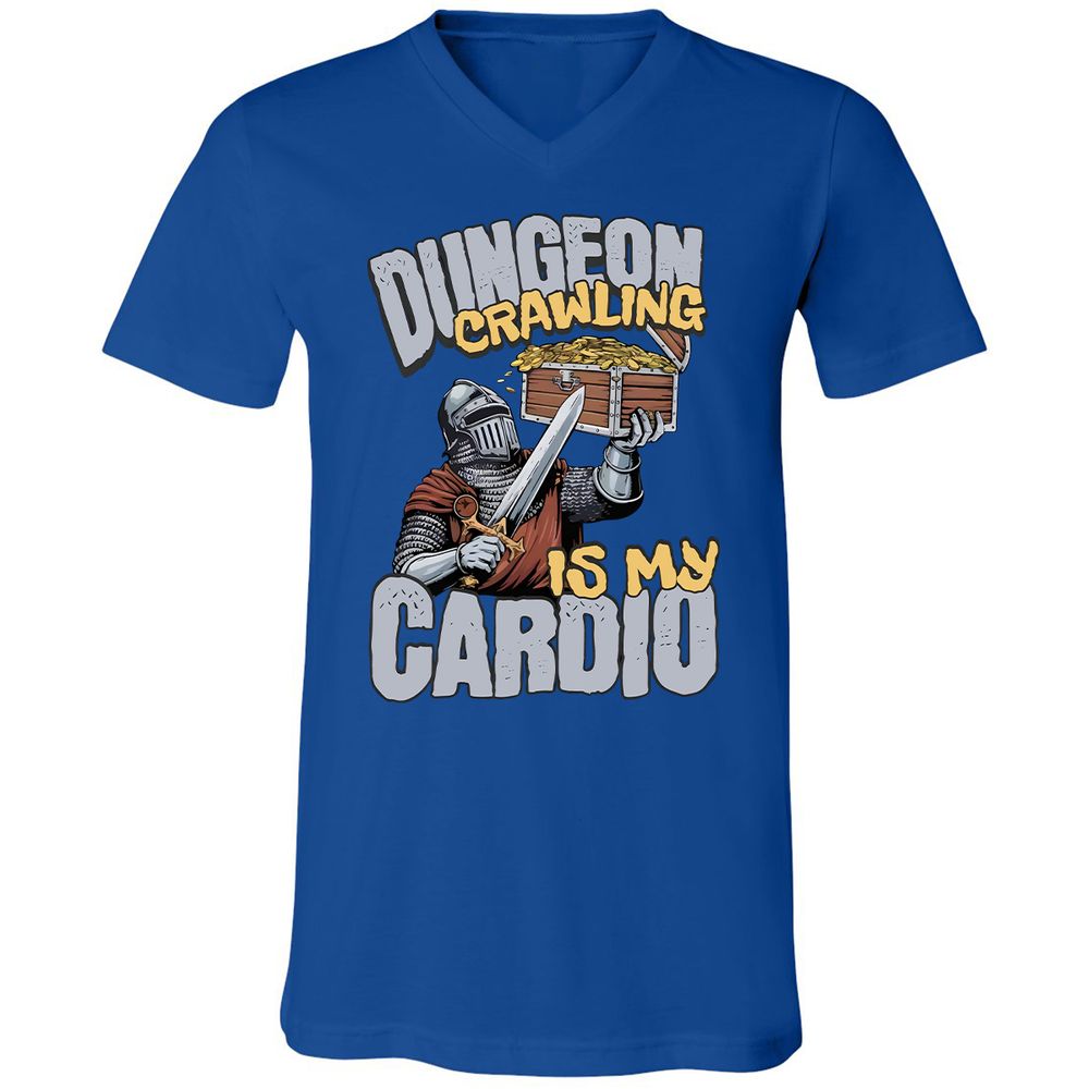 Dungeon Crawling Is My Cardio Unisex V-Neck T-Shirt - True Royal - 4